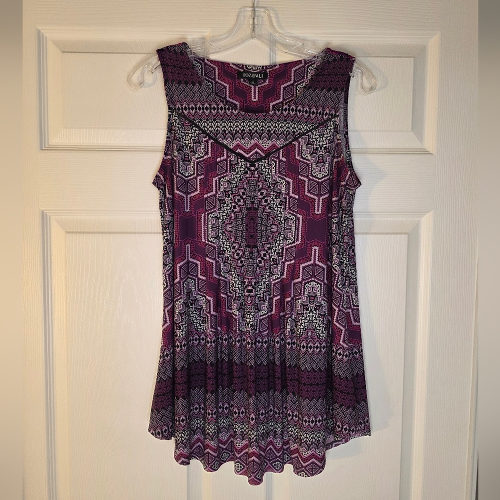 Tribal Print Sleeveless Top
